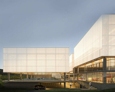 lisbon padel club takes form as a series of delicate luminous volumes