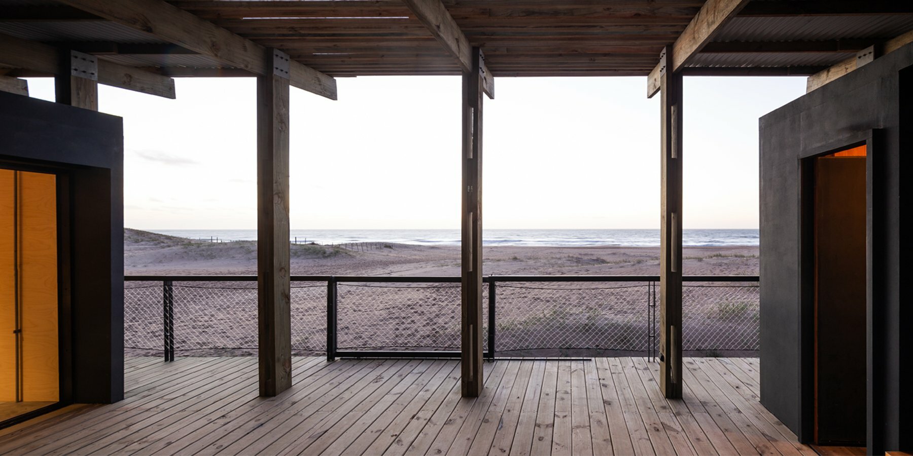 Punta Rubia Refuge Shielded By Timber Skeleton Sits On Uruguay's Coastline