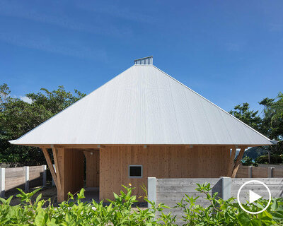 ryosuke ono designs beachfront house in japan with pyramid hip roof