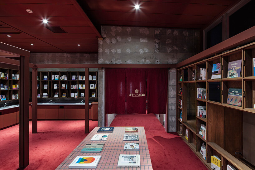 suppose the design office inserts a bookstore inside a renovated spa hotel in japan