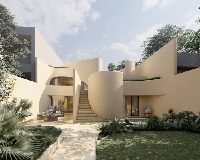 iran-based team group envisions this 'bohem' house as an assemblage of fluid shells
