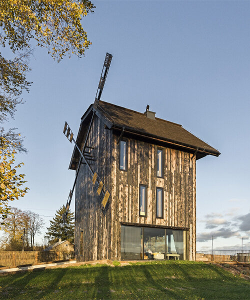 o4 architekci & michał kucharski convert old windmill into charming polish home