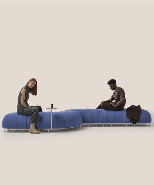 clap studio designs playful, millipede-inspired bench for MISSANA