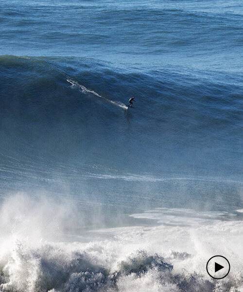 watch the fliteboard eFoil conquer the giant waves of nazare in portugal