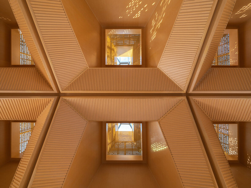 pyramidal frustum cluster tops GOA's restaurant of metasequoia grove in china