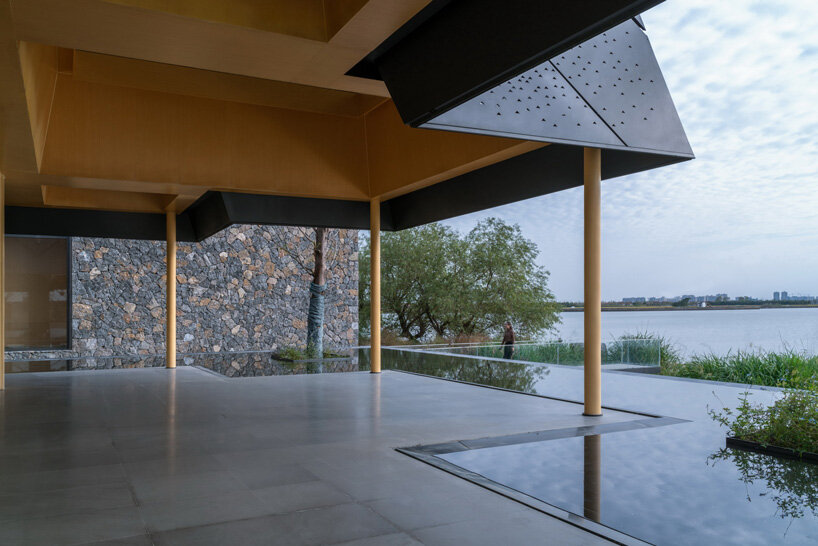 pyramidal frustum cluster tops GOA's restaurant of metasequoia grove in china