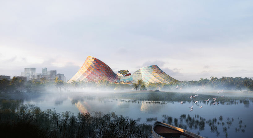 heatherwick studio unveils vibrant opera house for china's tropical island of hainan