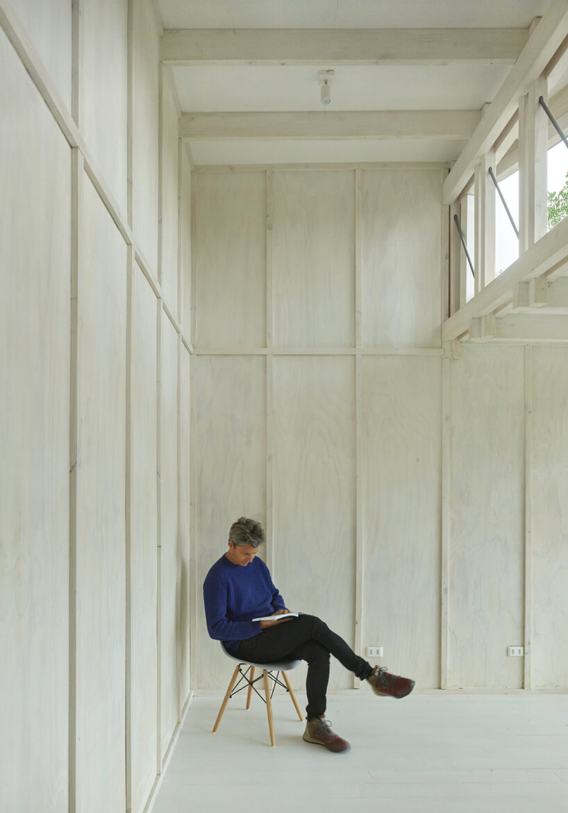 this cylindrical guest house in chile features pop-out bedroom boxes