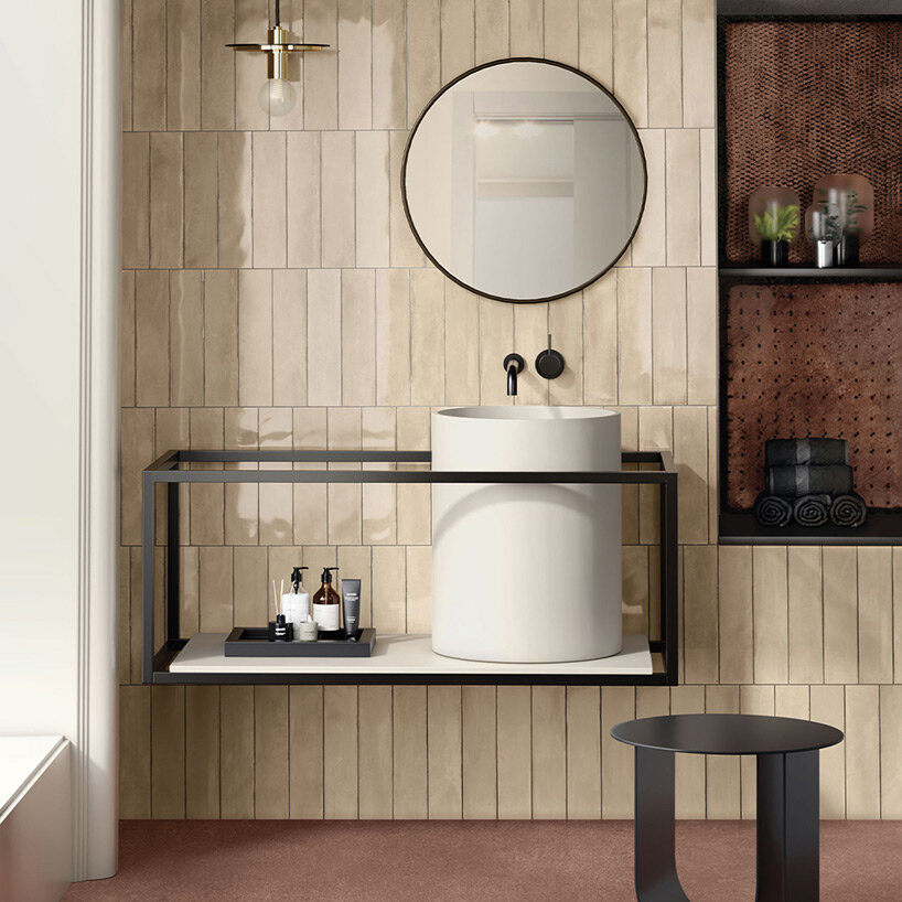 iris ceramica drapes the interiors in natural stone, earth & lava