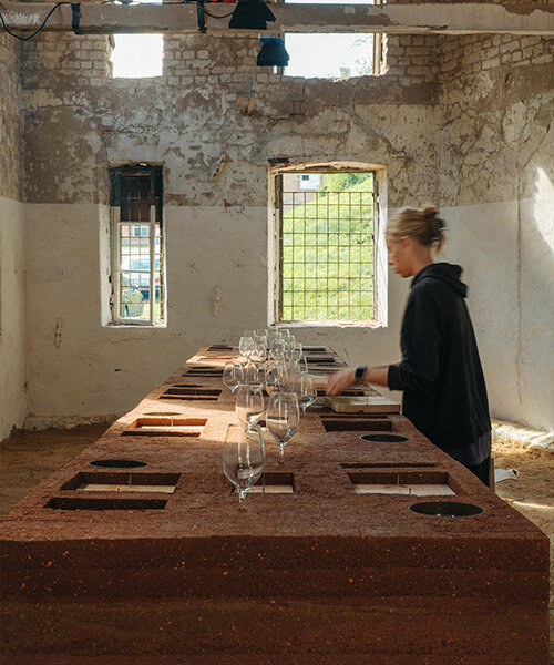 kuidas.works builds rammed earth dining table within seven days