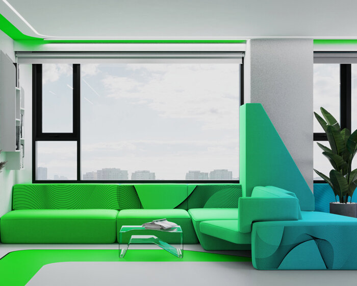 bright color gradients flow through this apartment interior by UR bureau