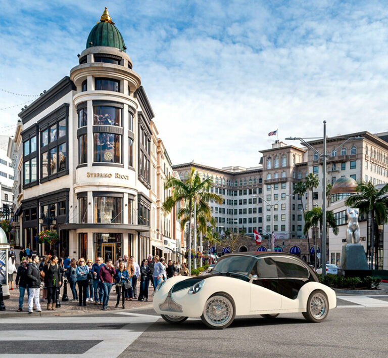 olympian electric car combines advanced technology with a retro look