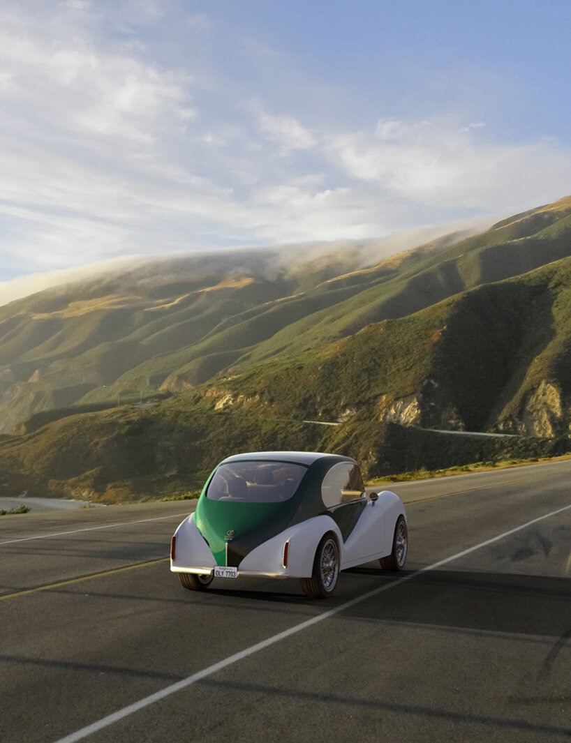 olympian electric car combines advanced technology with a retro look