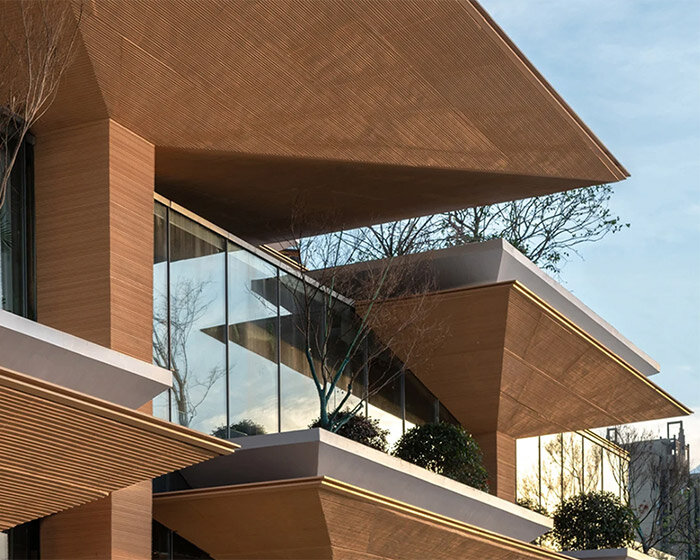 Staggered umbrella-shaped units form the 'Slab Hill Lifestyle Lab' in China