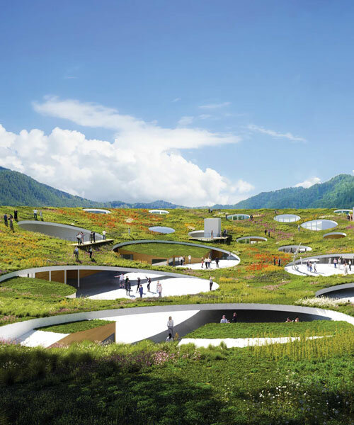 sou fujimoto designs a bowl-shaped rooftop plaza for community center in hida, japan