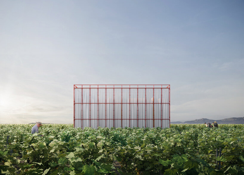space travellers sets pair of labyrinth pavilions in two vineyards in spain and portugal