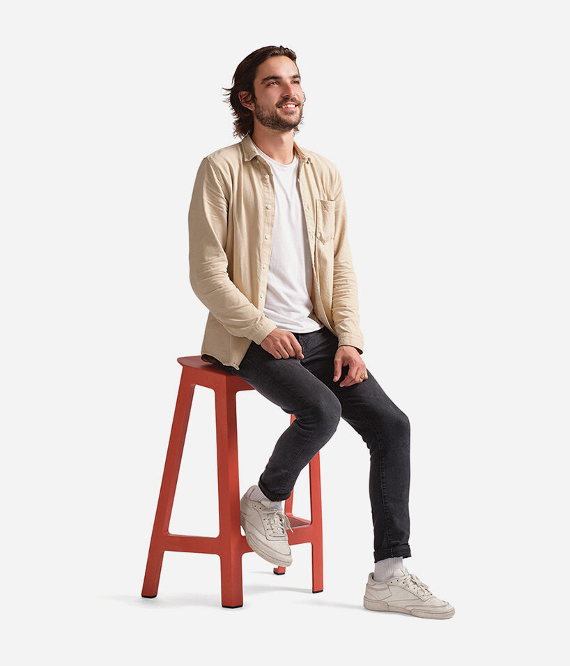 100% recyclable steelcase flex perch stool saves space at work