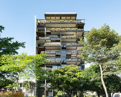 studio saxe's passive residential tower with green terraces rises in costa rican urban context