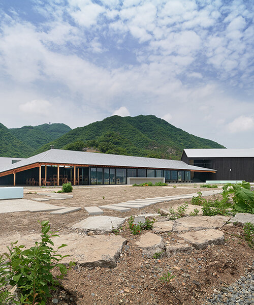 sugawaradaisuke's 'winery and restaurant' echoes mountainous hirosima landscape