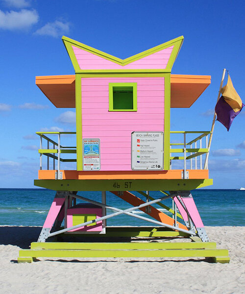 william lane architect decorates miami beach with eye-catching lifeguard towers