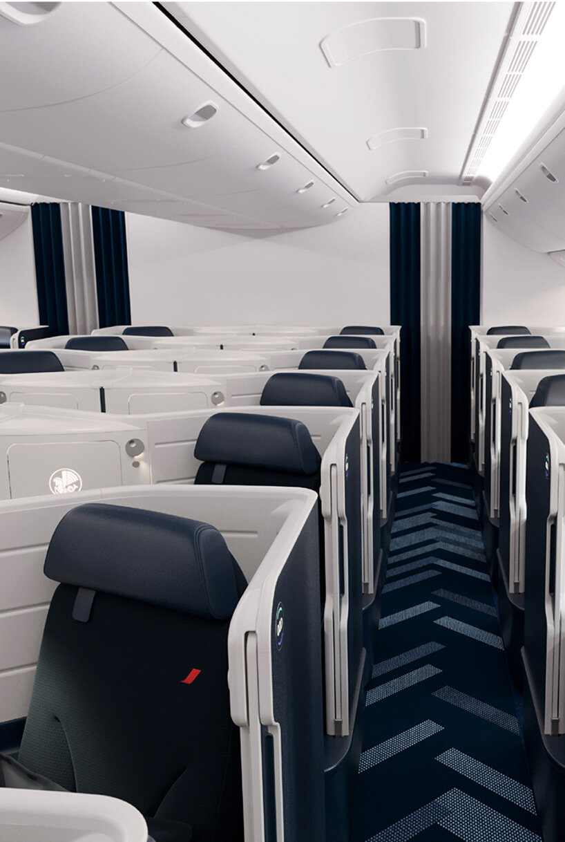 air france unveils new business seats with enveloping curves and sliding doors