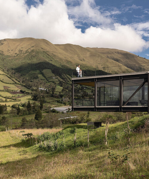 this cantilevering house by bernardo bustamante emerges from the mountains of ecuador