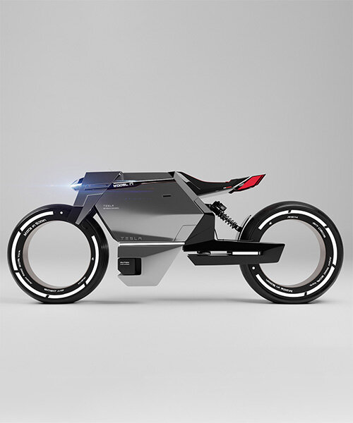 cybertruck-inspired tesla model m electric motorcycle by víctor rodríguez gómez