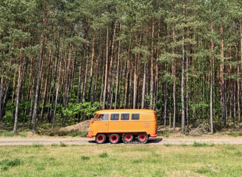 volkswagen restores quad-axle, all-terrain ‘half-track fox’