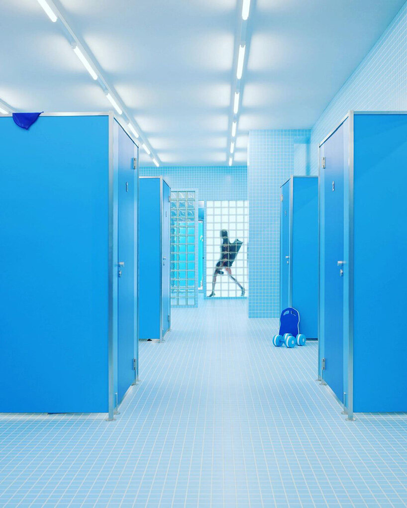jacquemus creates a surreal blue version of his bathroom in Selfridges London