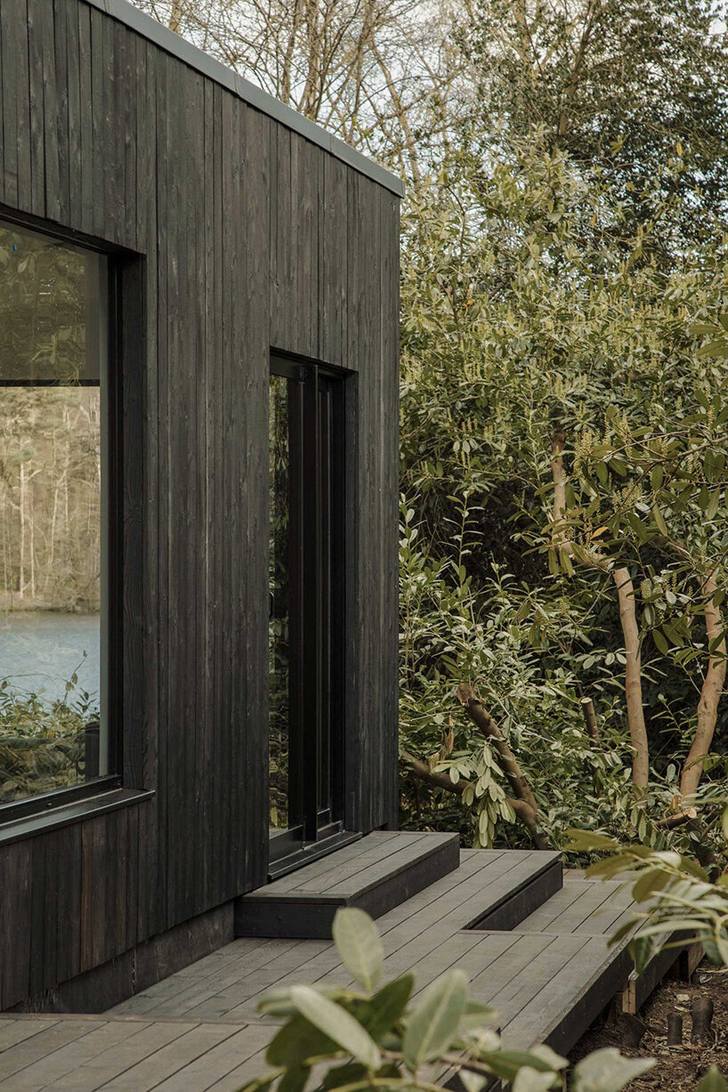 koto designs sustainable cabin retreat with floating sauna for fritton lake in england