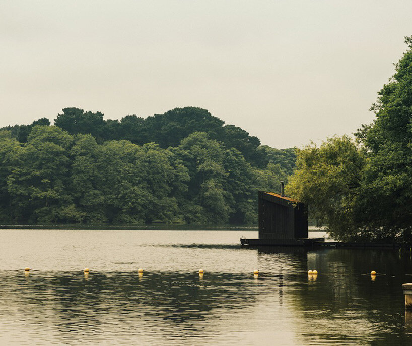 koto designs sustainable cabin retreat with floating sauna for fritton lake in england