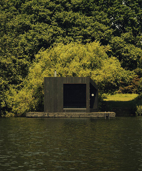 koto designs sustainable cabin retreat with floating sauna for fritton lake in england