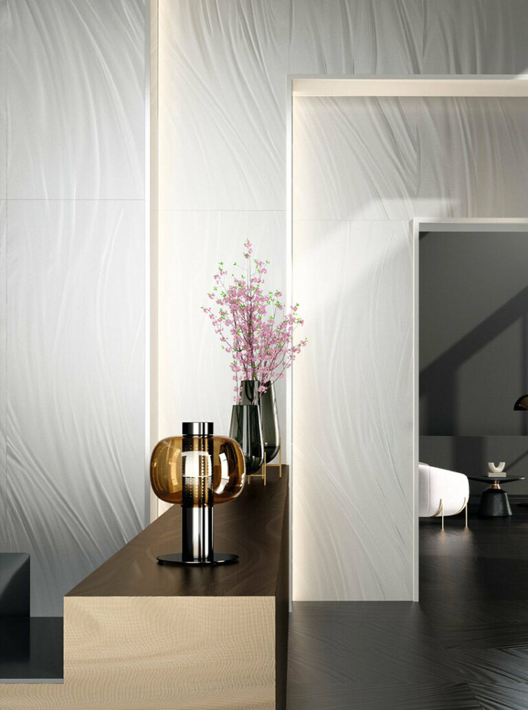 ceramic falls like silk with iris ceramica group's luce collection