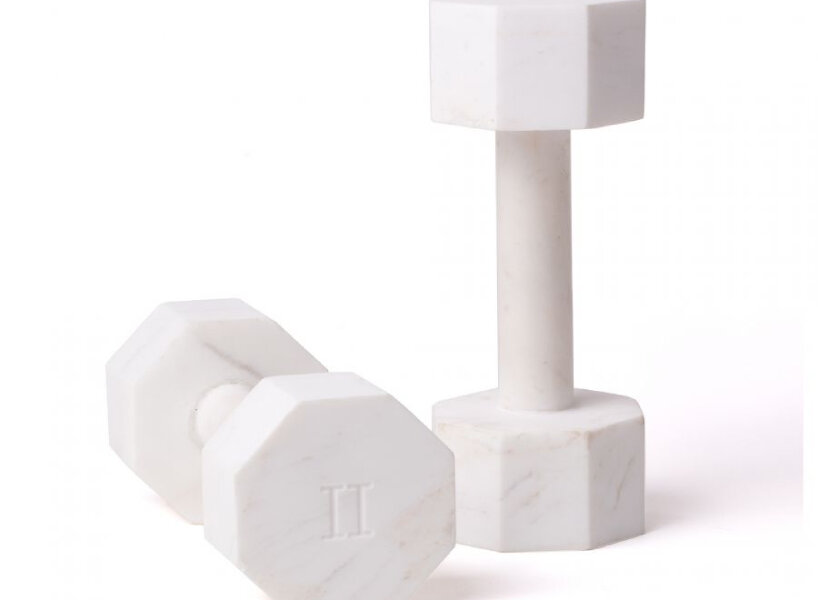 alessandro zambelli and seletti unveil fitness equipment made entirely of marble
