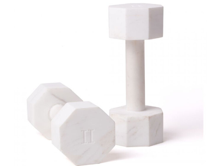alessandro zambelli and seletti unveil fitness equipment made entirely of marble