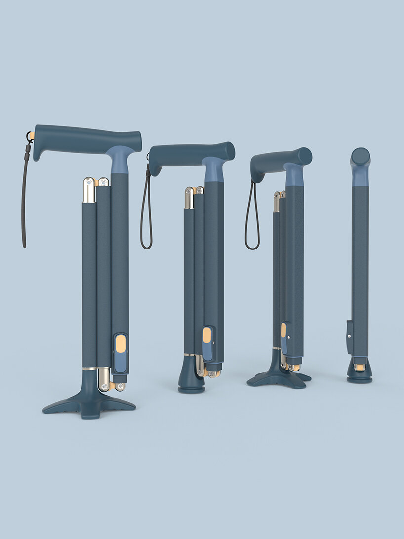 this height-adjustable walking cane folds up in no time