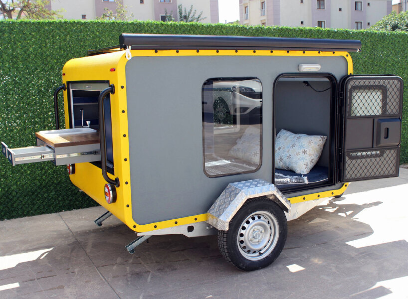 under 400kgs mini-caravan can be towed anywhere and accommodate three people 