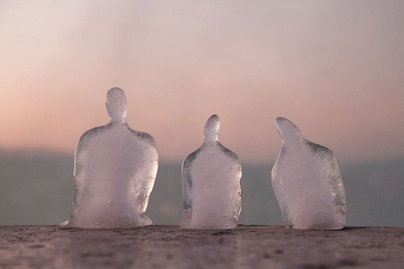 néle azevedo's melting ice figures are a poignant take on climate change and humanity