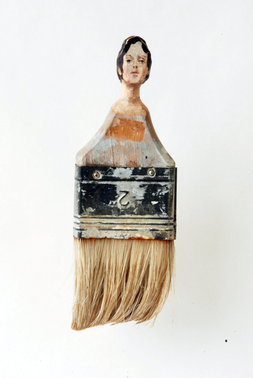 artist rebecca szeto repurposes paintbrushes into women and art history sculptures