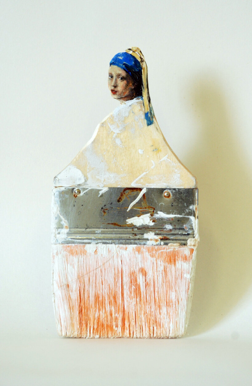 artist rebecca szeto repurposes paintbrushes into women and art history sculptures