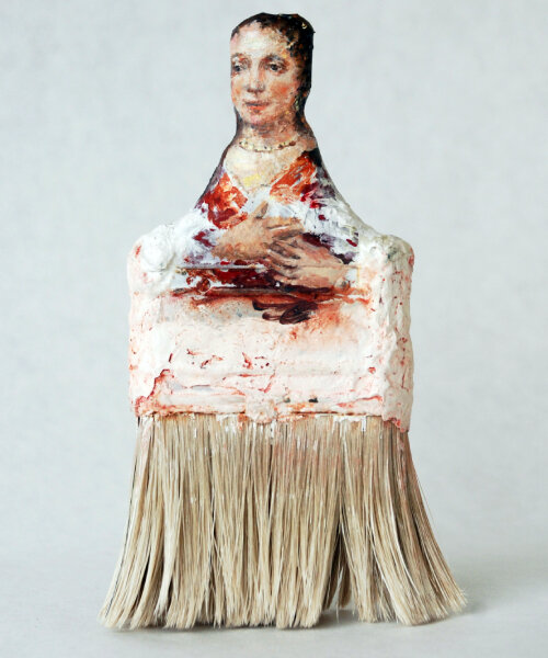 artist rebecca szeto repurposes paintbrushes into women and art history sculptures