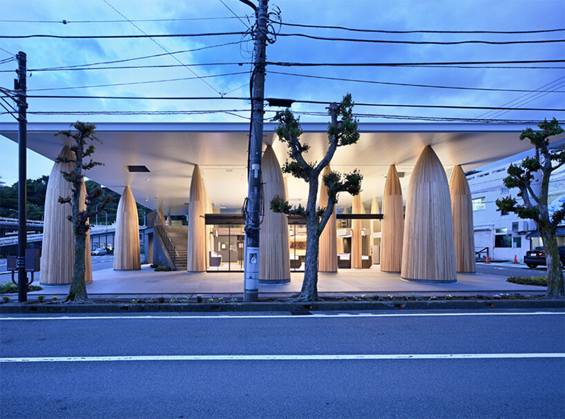 rhythmic arrangement of mountain-shaped pillars supports MAP's retail store in japan