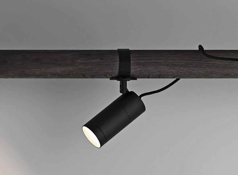 CCTV-shaped tube lights by Quick Lighting can be strapped to trees