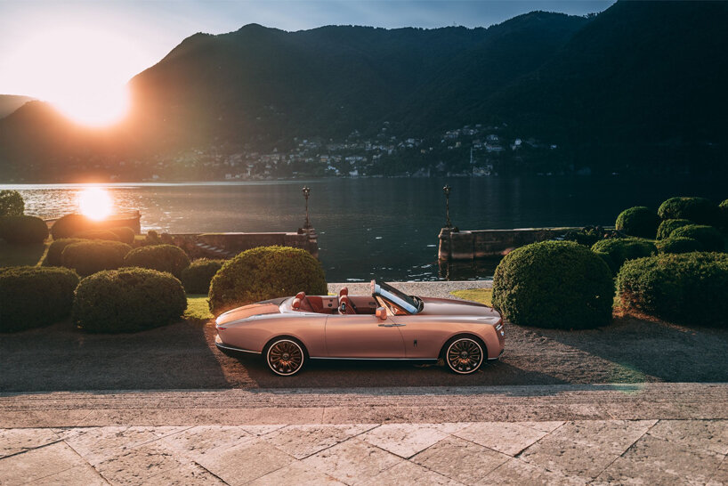 rolls-royce debuts pearl inspired 'boat tail' on the shores of lake como