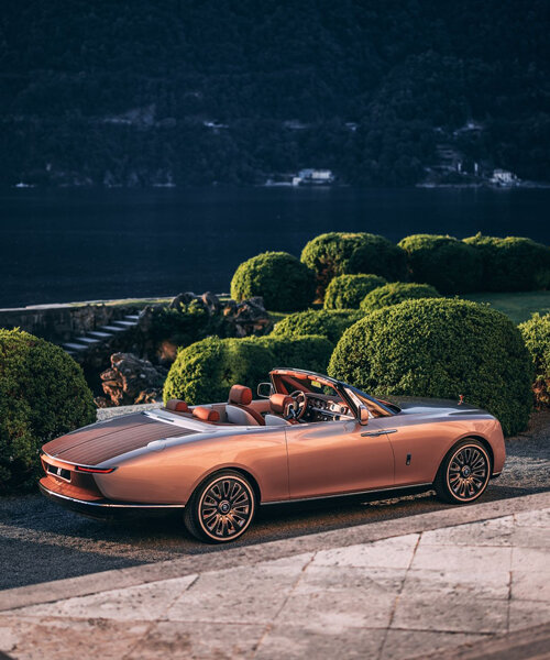 rolls-royce debuts pearl inspired 'boat tail' on the shores of lake como