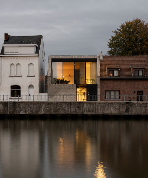 this belgian 'canal house' by studio farris is fronted by a secret garden