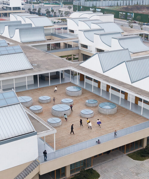 this elementary school by TAO is a mat-building of diverse classroom modules