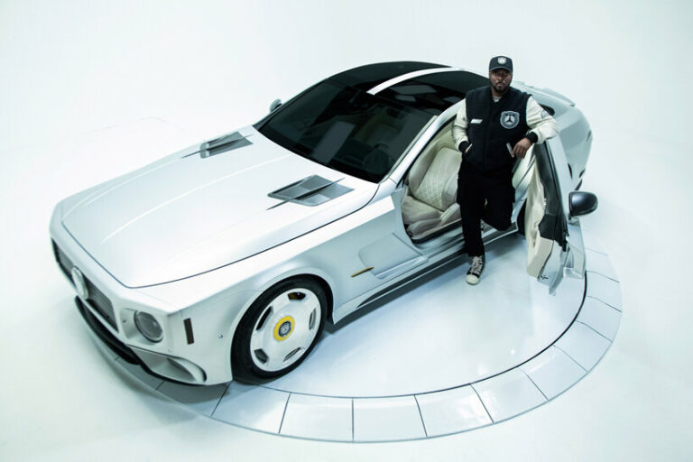 will.i.am and mercedes unveil custom AMG GT 4-door 'the flip'