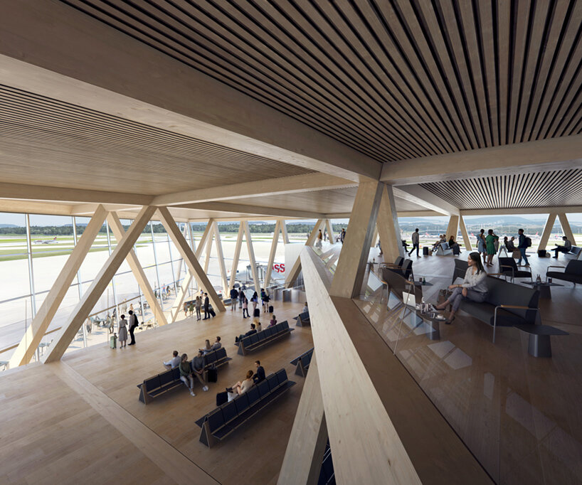 bjarke ingels group to introduce a new, light-filled 'dock A' for zurich airport