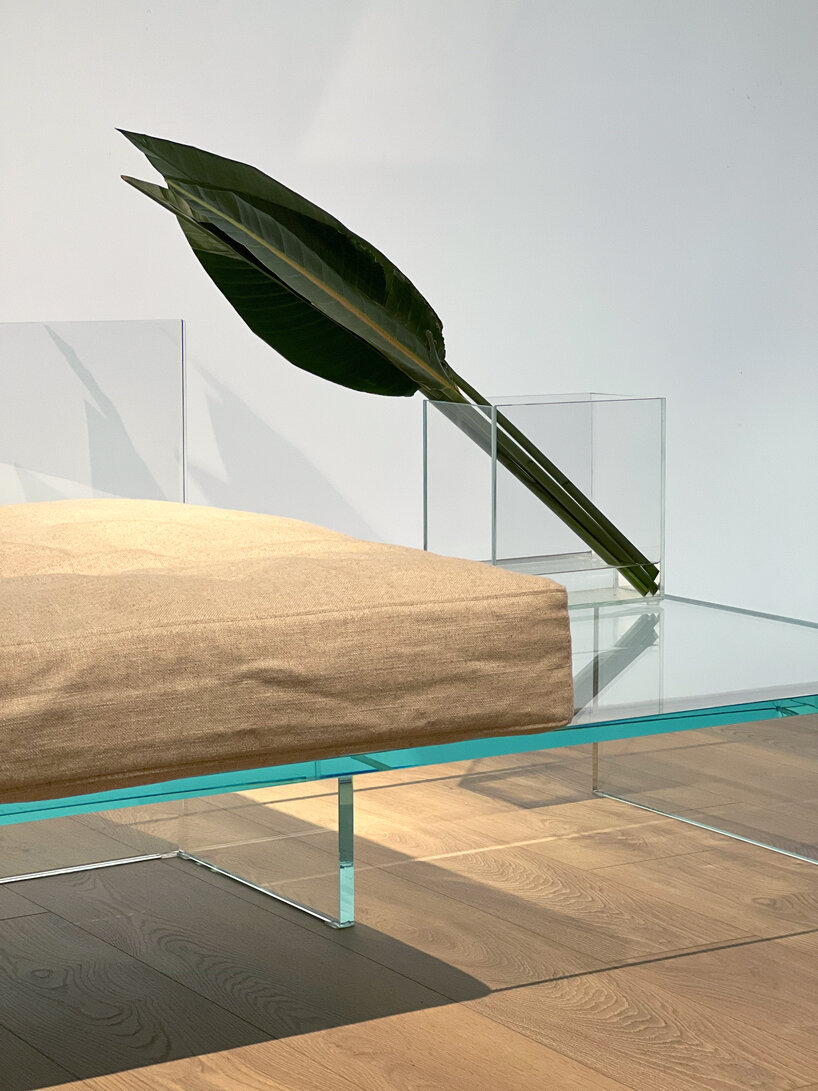 ground murano glass finishes patricia urquiola's tactile tables for glas italia